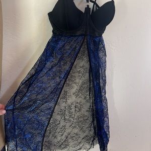 Victorias Secret strappy lingerie bra with lace skirt